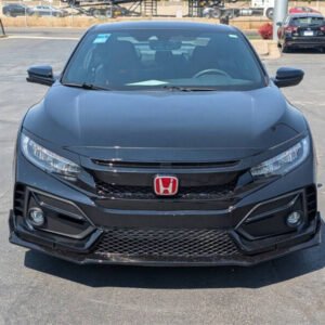 Front and side view of the 2020 Honda Civic sedan, highlighting its aerodynamic design, LED headlights, alloy wheels, and modern exterior features for optimal driving performance.