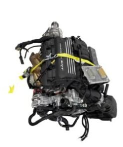 "6.4L SRT 392 HEMI motor and automatic transmission showcasing high-performance V8 powertrain engineered for Dodge SRT vehicles."