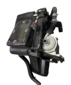 "Coolant pump for vehicle engine with durable housing and precision impeller for efficient coolant circulation and temperature control."