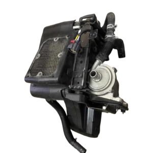 "Coolant pump for vehicle engine with durable housing and precision impeller for efficient coolant circulation and temperature control."