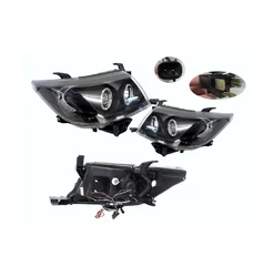 "Toyota Hilux headlight for TGN/KUN/GGN models (2011–2015), projector LED with black housing, high-performance replacement."