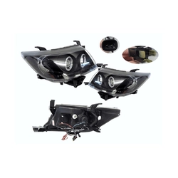 "Toyota Hilux headlight for TGN/KUN/GGN models (2011–2015), projector LED with black housing, high-performance replacement."