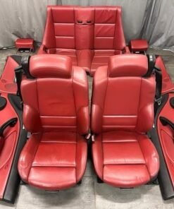 "BMW E46 Cabrio seats featuring front and rear seating, ergonomic design, premium materials, and authentic BMW interior style."