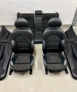 "BMW E46 interior seats featuring ergonomic front and rear seating, premium leather and cloth options, and authentic BMW styling."