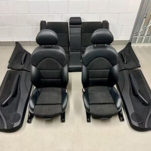 "BMW E46 interior seats featuring ergonomic front and rear seating, premium leather and cloth options, and authentic BMW styling."