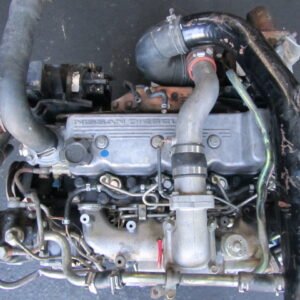 "Nissan FD46 4.6 Turbo Diesel engine, inline-six heavy-duty engine with turbocharging for commercial trucks, reliable, durable, and high torque."
